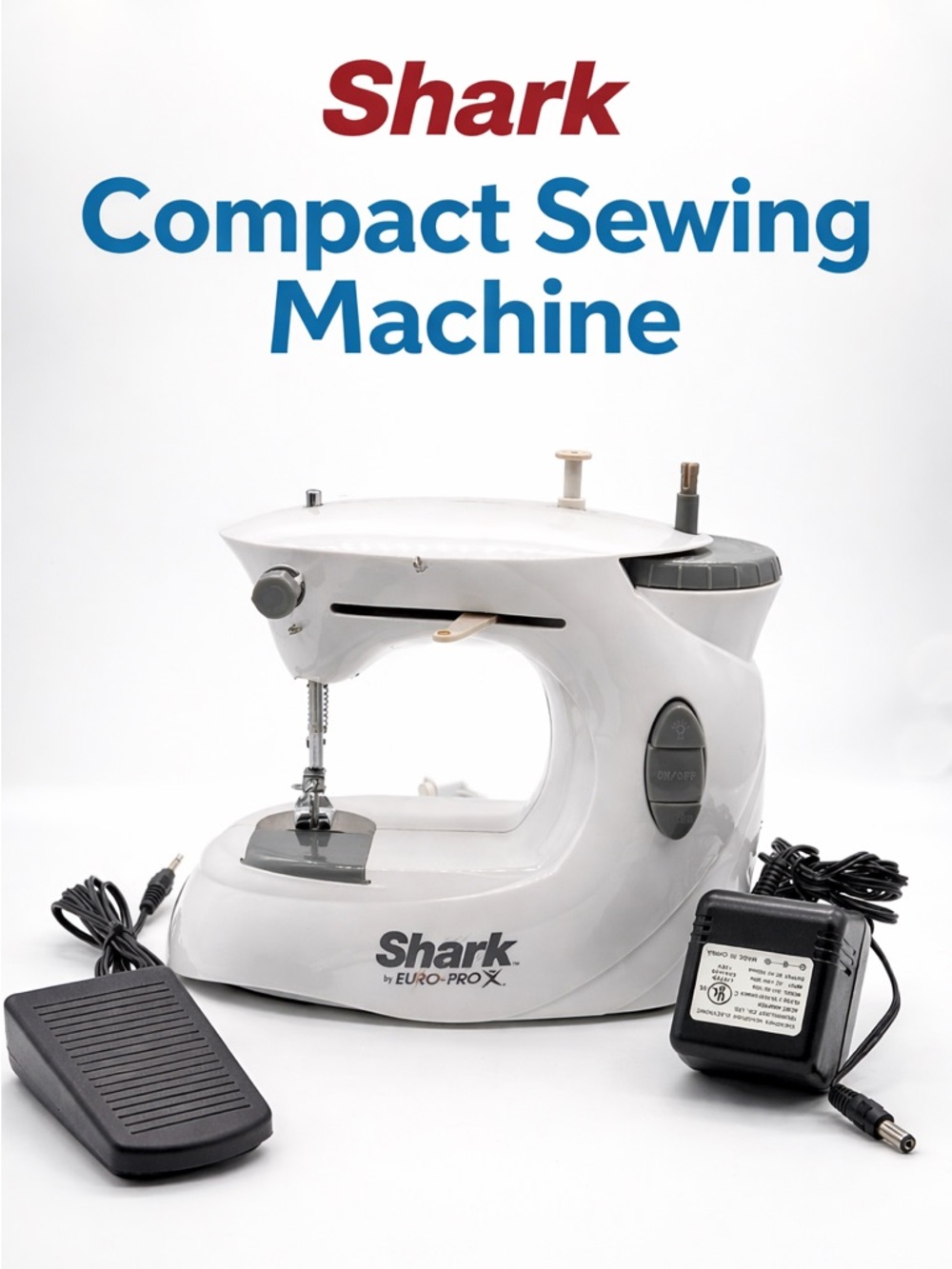 Shark Euro-Pro Compact Sewing Machine w/ Foot Pedal & Adapter